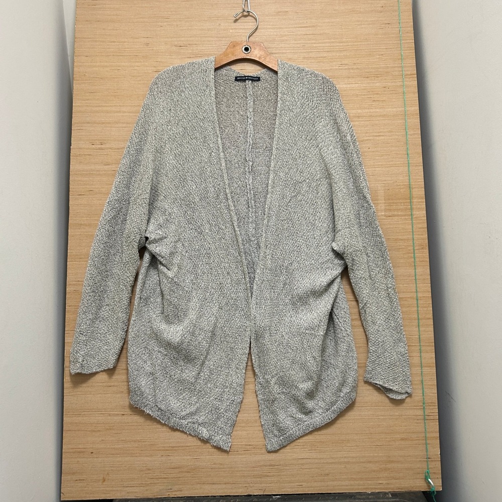 Brandy Melville Grey Marled Open Front Oversized Knit Cardigan Sweater One Size